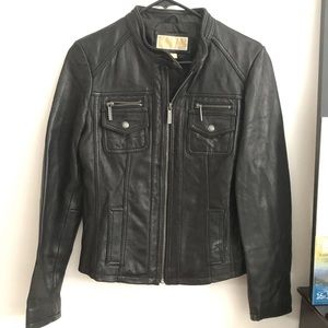 Michael by Michael Kors Black Leather Jacket